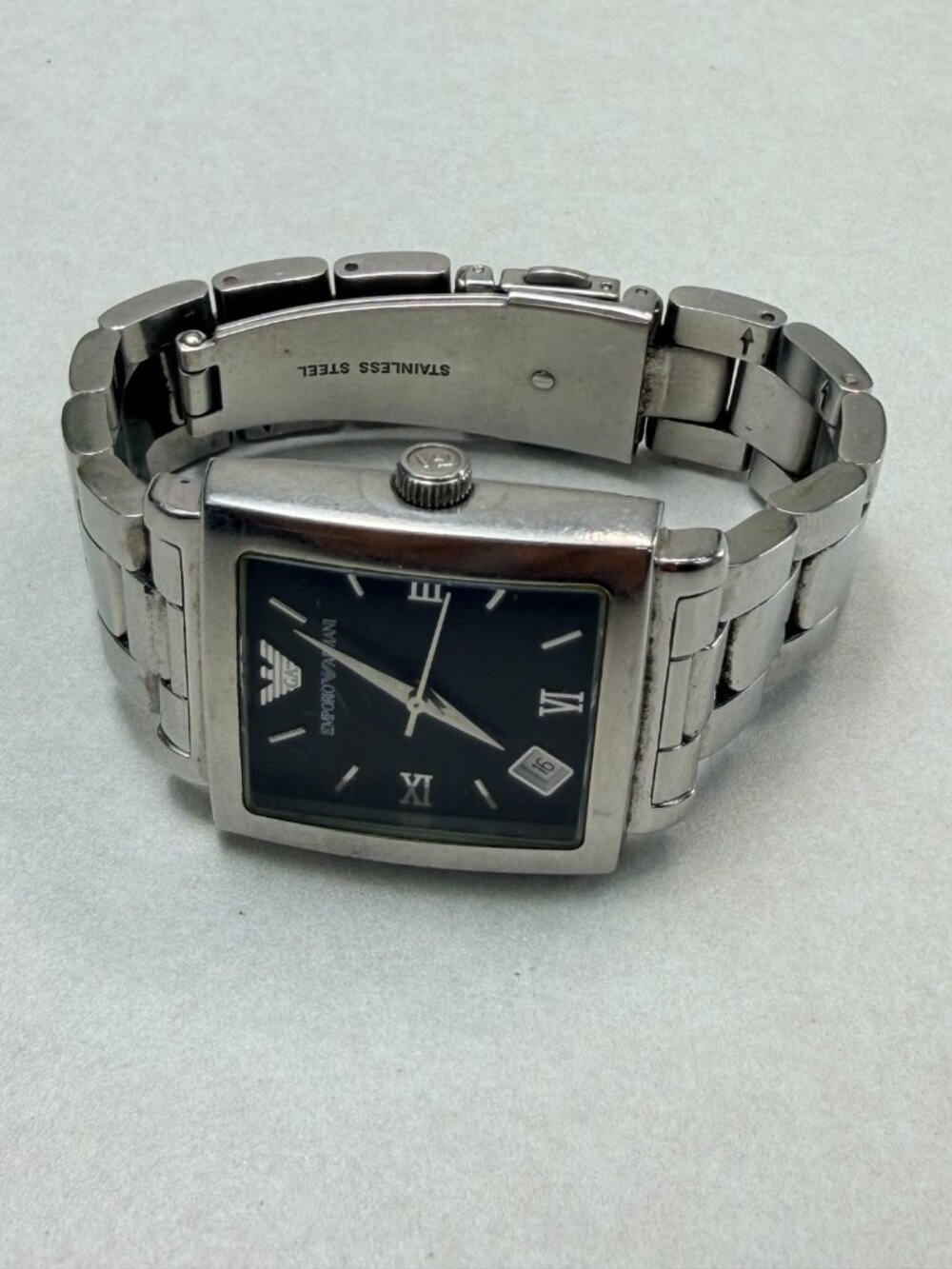 Emporio Armani AR-5853 Black Dial Stainless Steel Watch Working - Picture 8 of 8